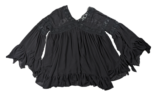 Free People All Night Tunic - Flowy Lace and Ruffles Size Medium Get ready to dance the night away in the Free People All Night Tunic! The flowy lace and ruffles add