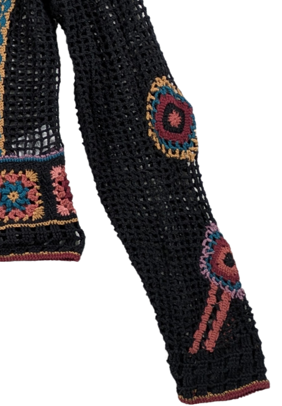 Coldwater Creek Multicolor Crochet Sweater Size Small Stay cozy and stylish with this Coldwater Creek Multicolor Crochet Sweater in size small. Handcrafted with croc
