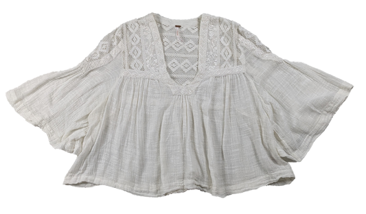 Free People Carry Me Away Crop Top Size XS Get lost in the free-spirited charm of the Free People Carry Me Away Crop Top. Crafted with delicate crochet lace and embr