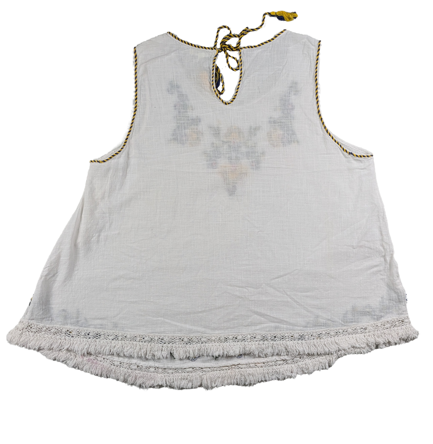 Max Studio Embroidered Swing Tank Size XL Get ready to swing into style with this Max Studio embroidered tank! Featuring a playful fringe hem, this tank will add a t