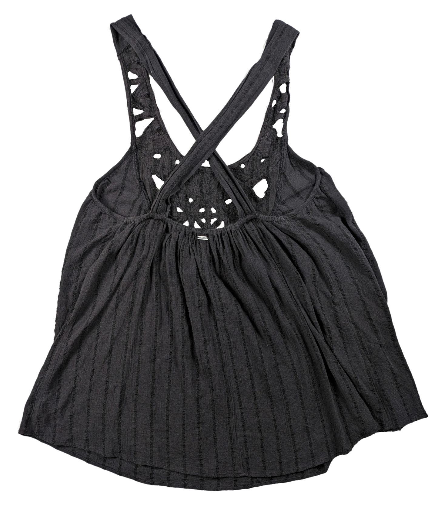 Billabong Black Swing Tank with Cut-outs and Criss Cross Straps Size Medium