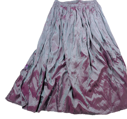 Lee Andersen Fairycore Iridescent Purple Satin Maxi Skirt Size Large