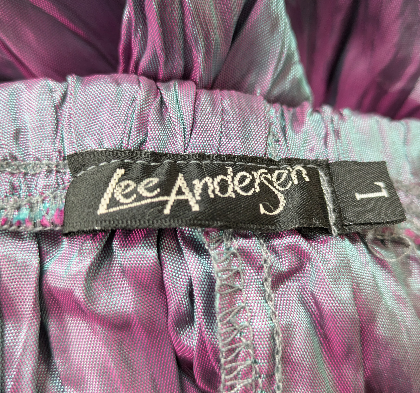 Lee Andersen Fairycore Iridescent Purple Satin Maxi Skirt Size Large