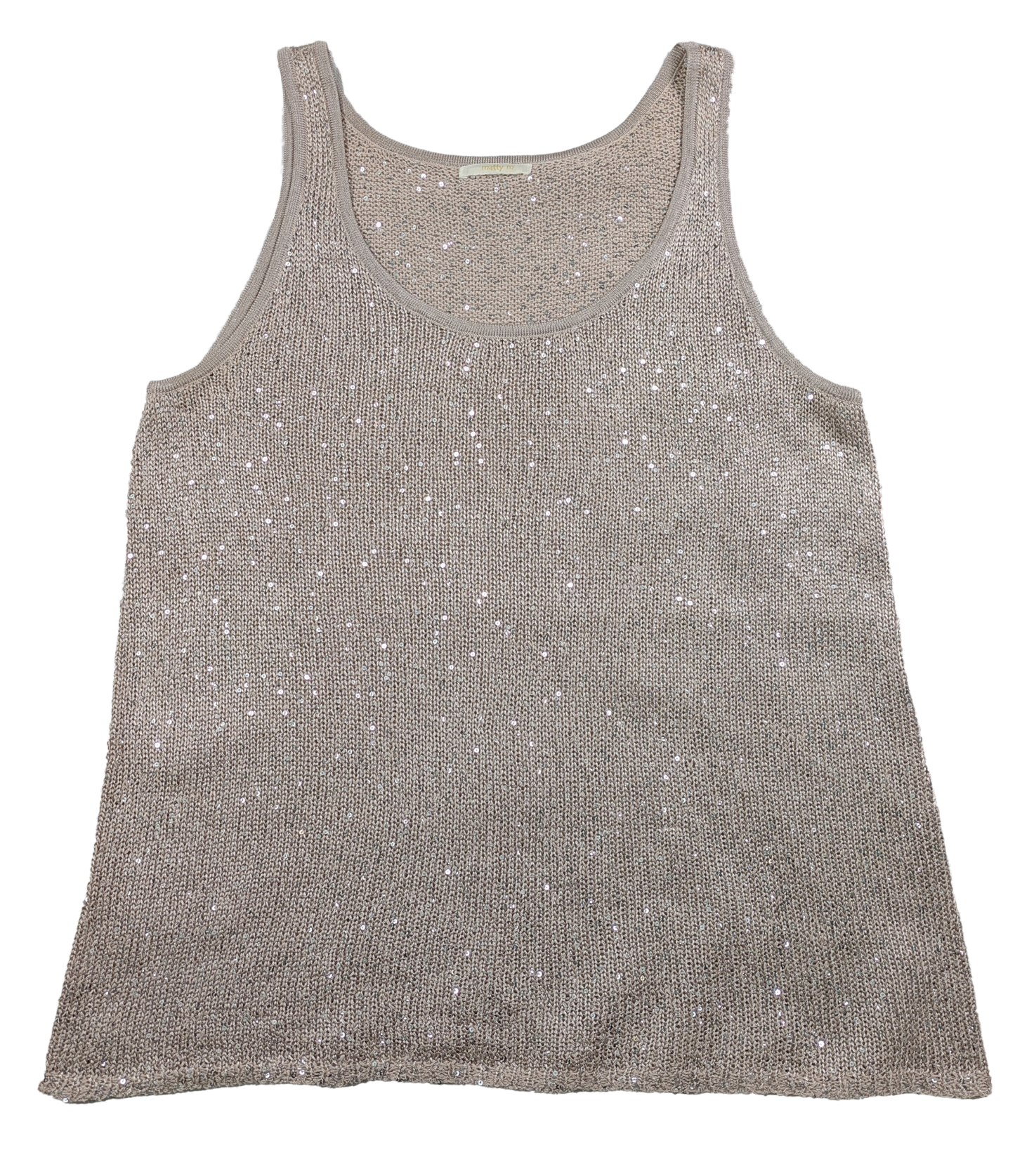 Matty M Knit Blush Tank Top With Sequins