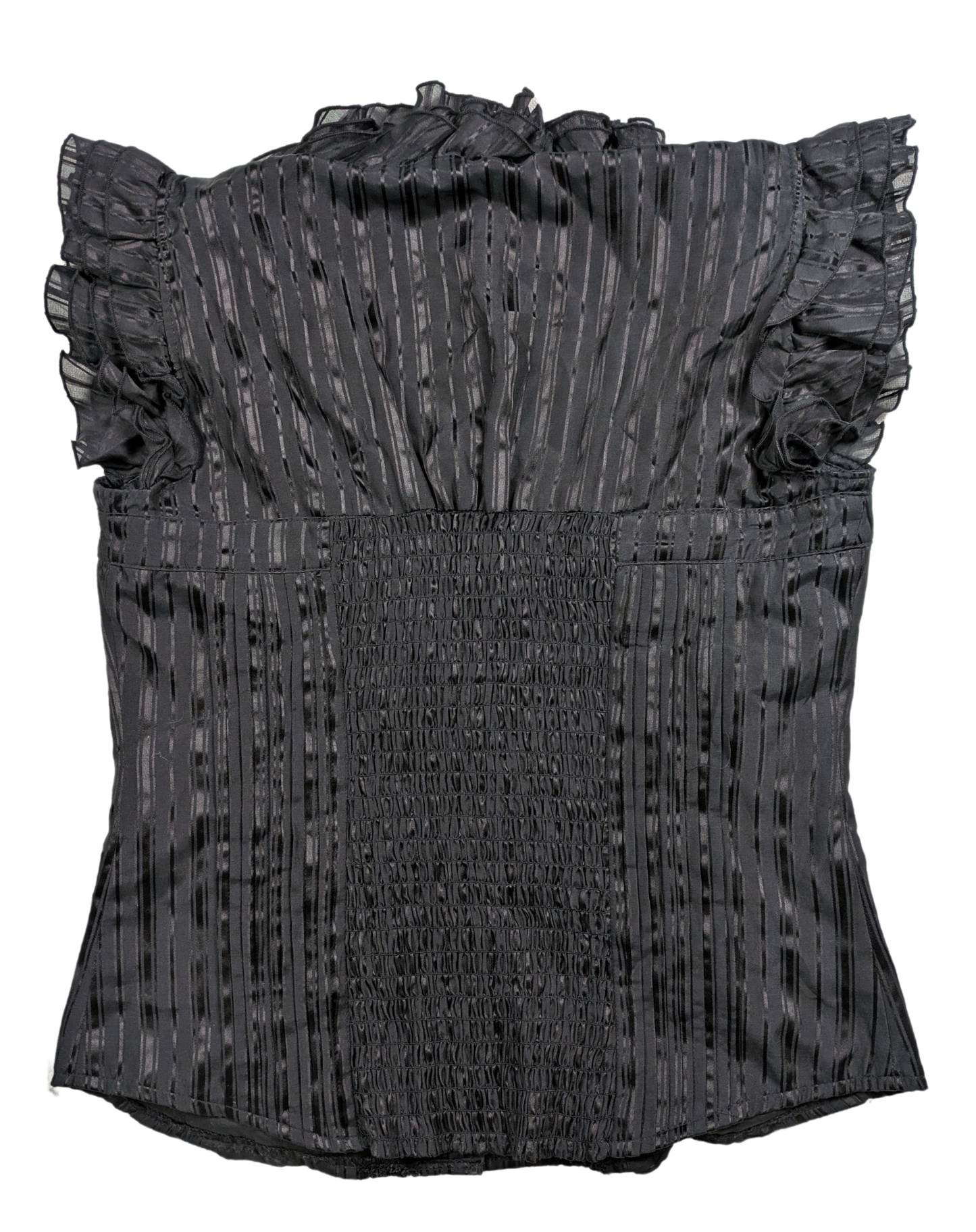 bebe Black Silk Blend Lined Sleeveless Button-front Blouse Size Large