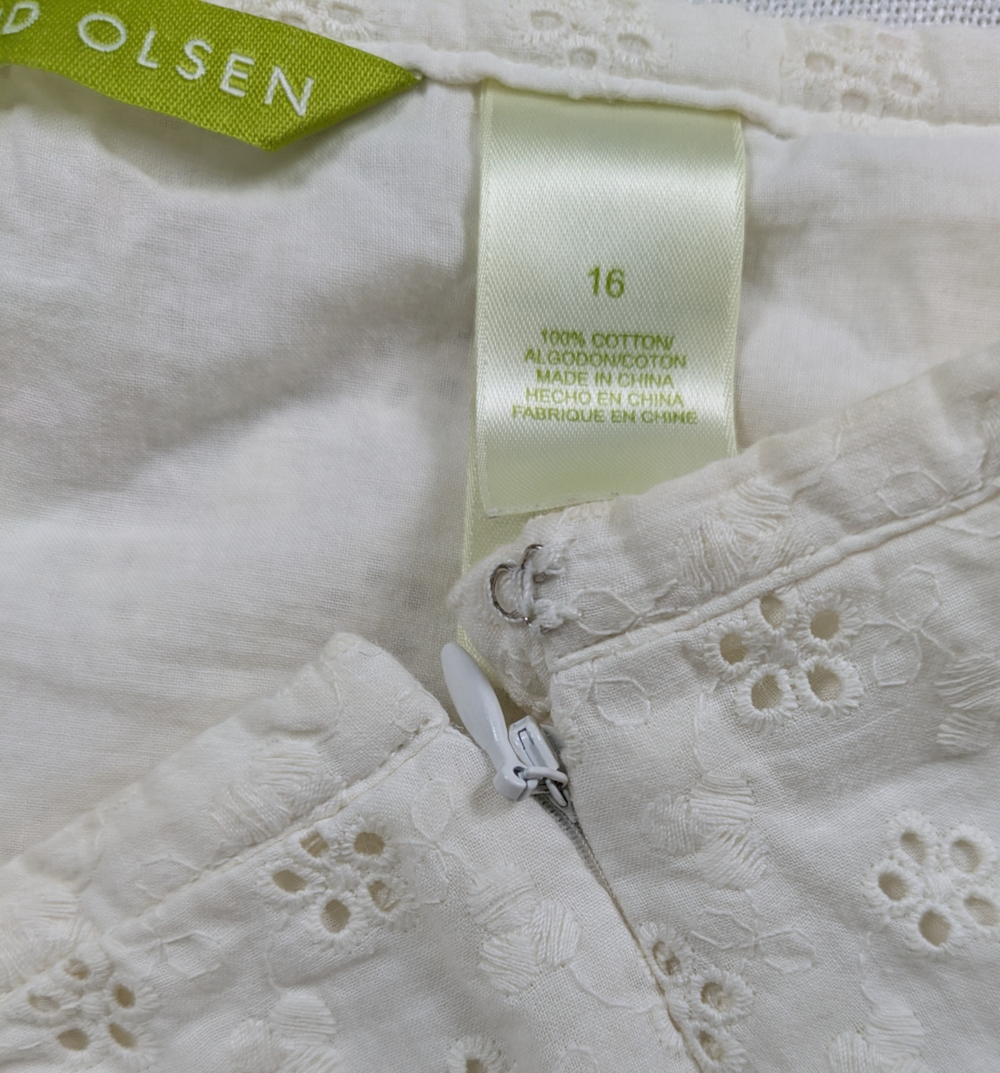 Sigrid Olsen A-line Eyelet Lace Skirt Size 16