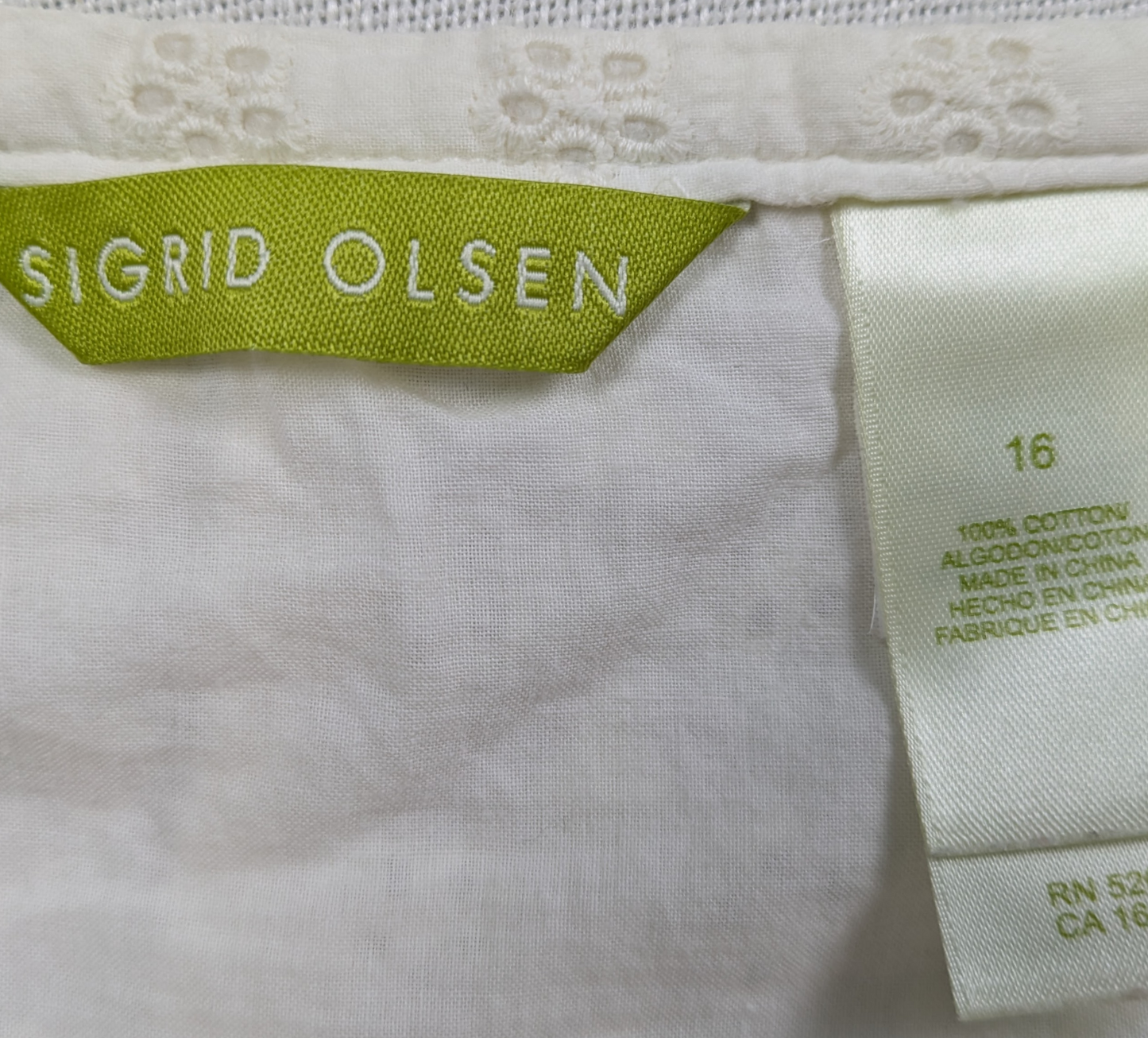 Sigrid Olsen A-line Eyelet Lace Skirt Size 16