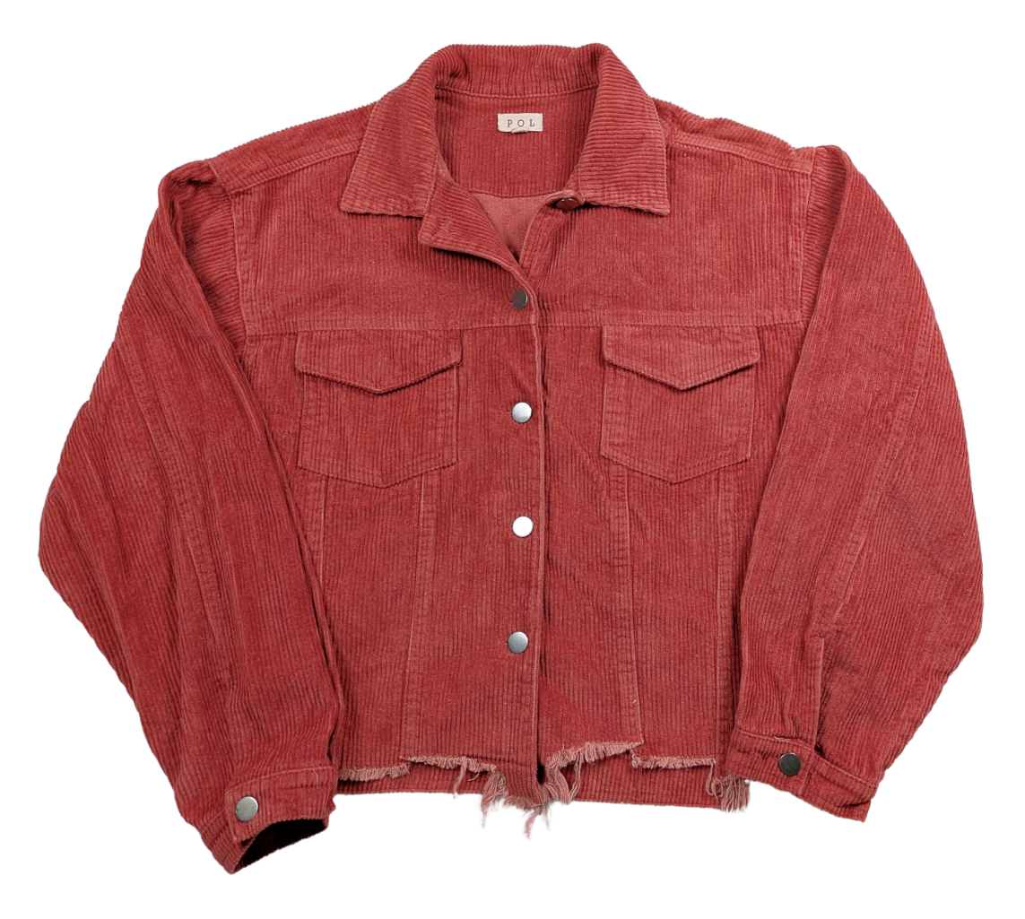 POL by Anthropologie Distressed Wide Corduroy Jacket Size Small