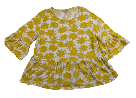 Lavish Semi-sheer Babydoll Top with Flowers Size XL