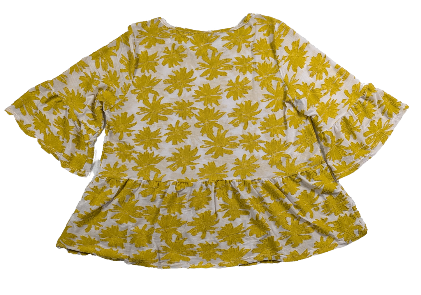 Lavish Semi-sheer Babydoll Top with Flowers Size XL