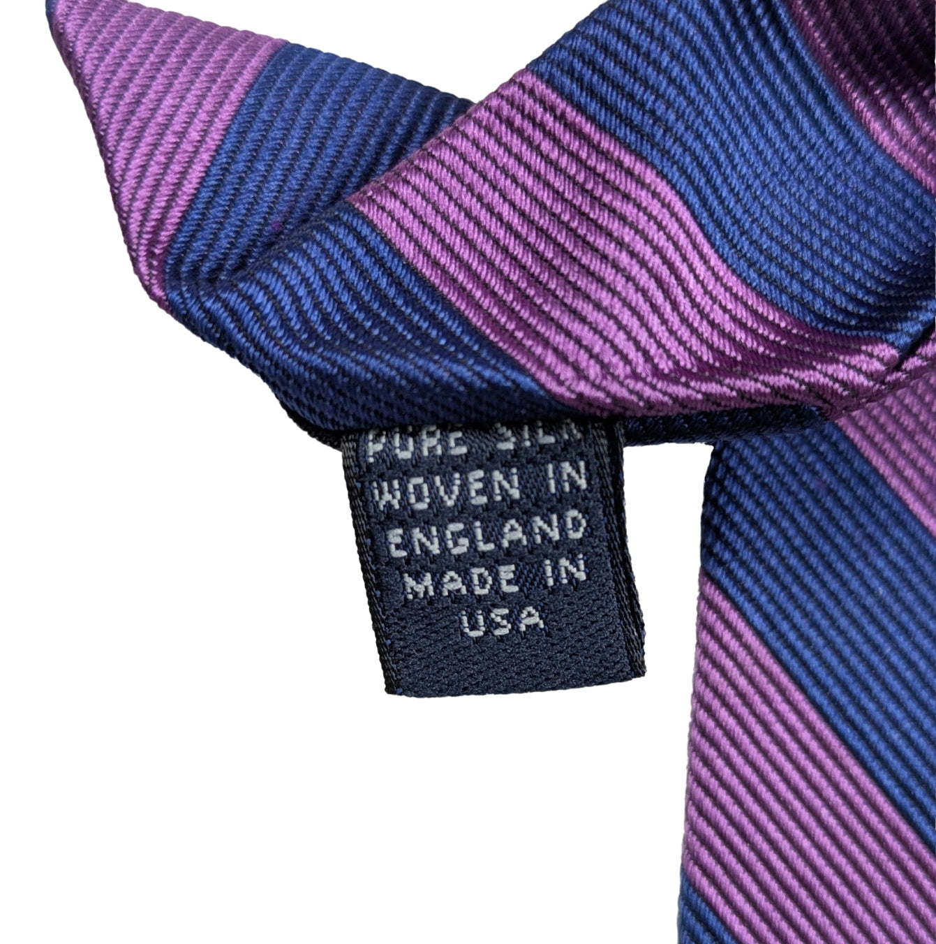 Brooks Brothers Blue and Pink Horizontal Stripe 100% Silk Tie