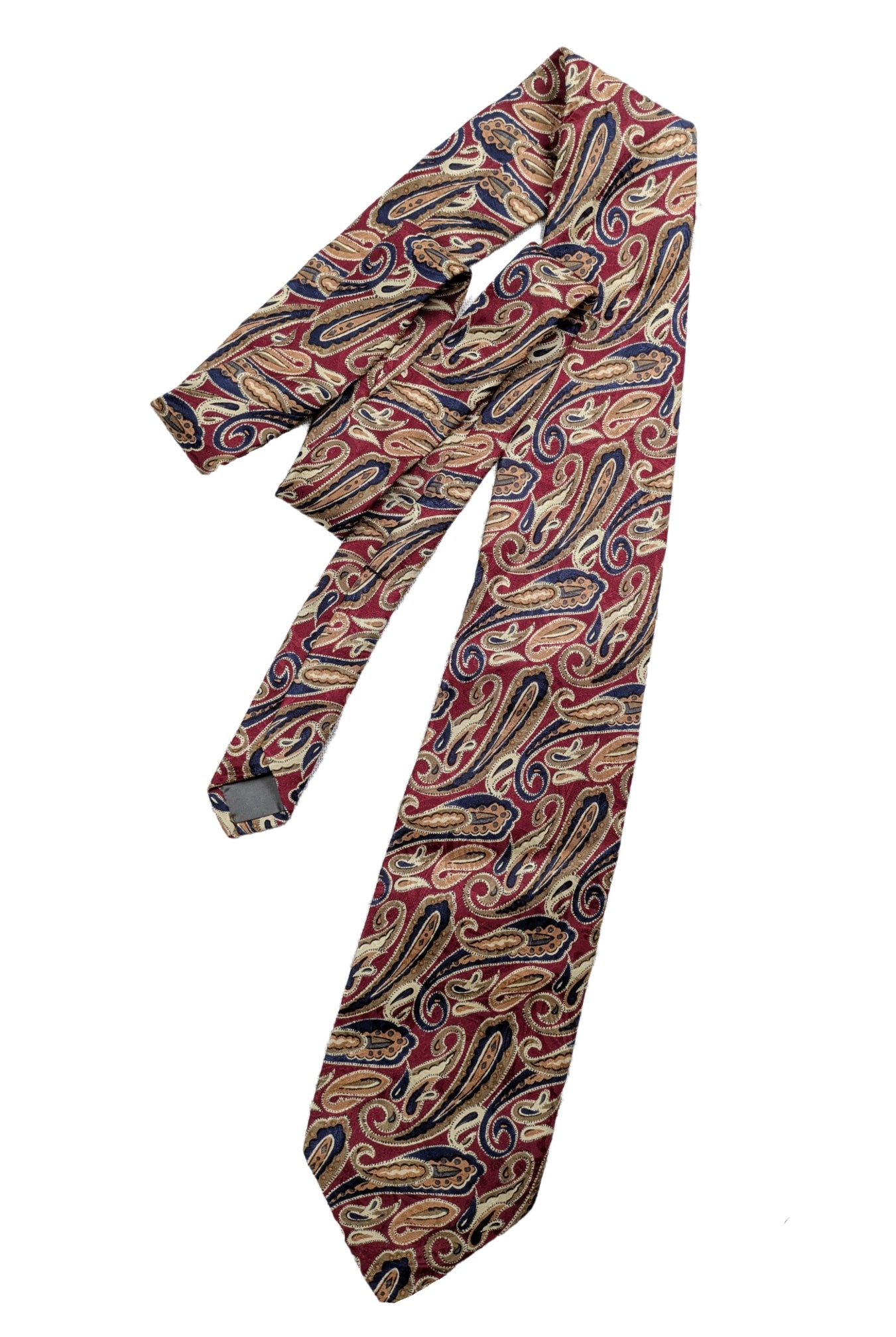 Robert Talbot for Nordstroms 100% Finest Red Silk Ties with Gold and Navy Paisley