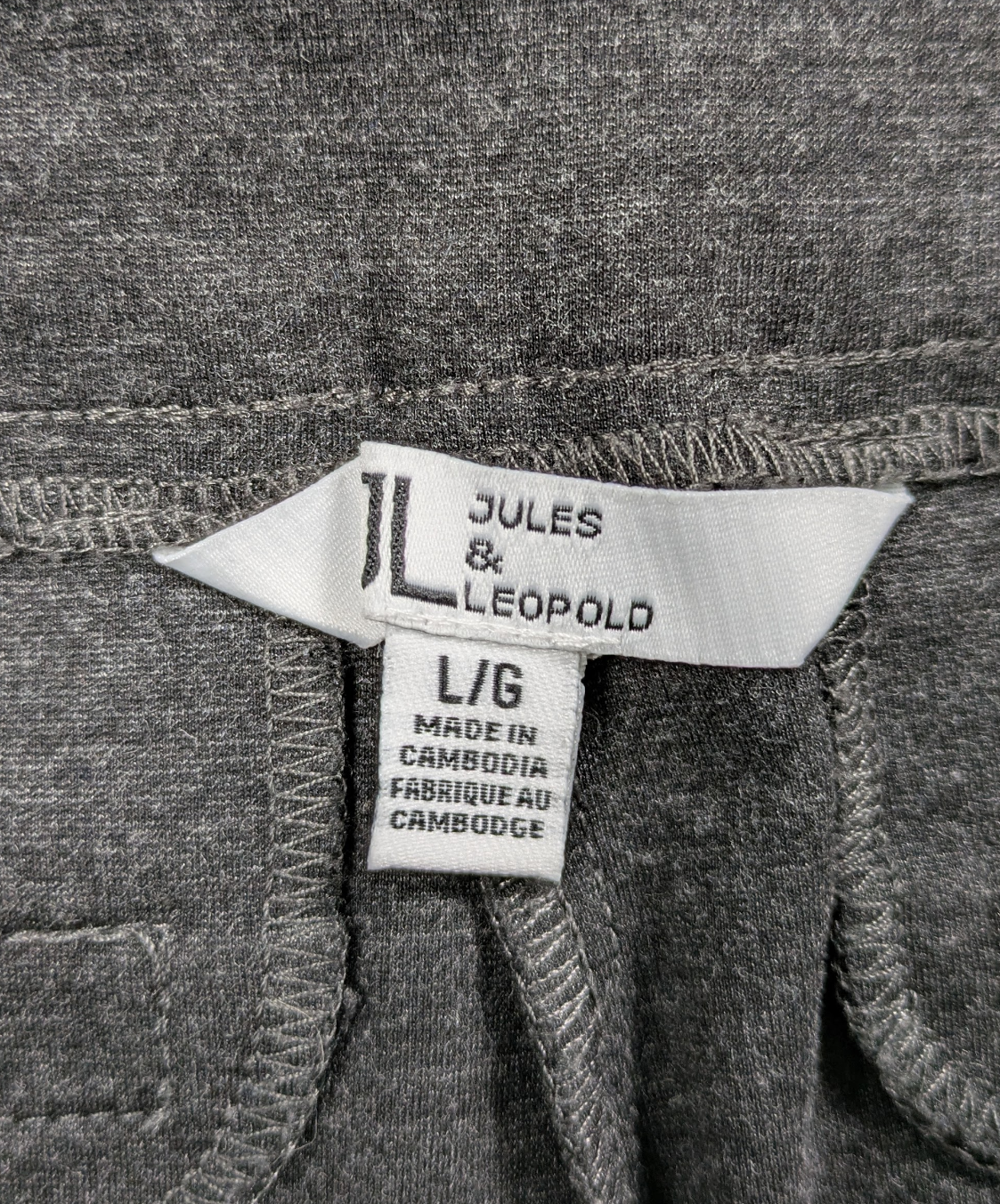 Jules & Leopold Gray Pull On Active Pants Size Large