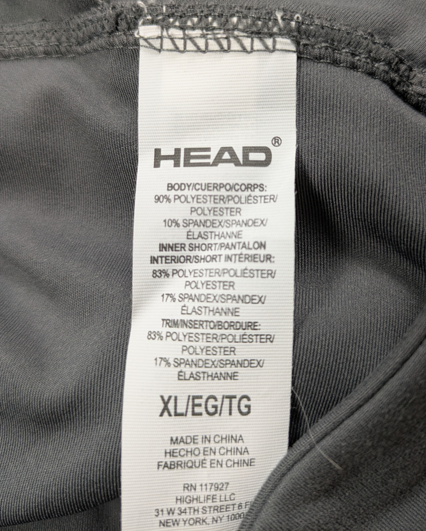 Head Gray Pleated Tennis Skirt/Skort with built-in shorts Size XL