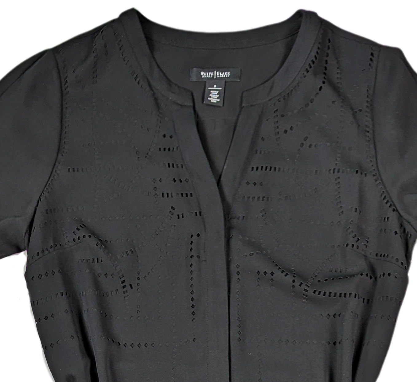 White House/Black Market Shirt Dress with laser-cut bodice Size 8