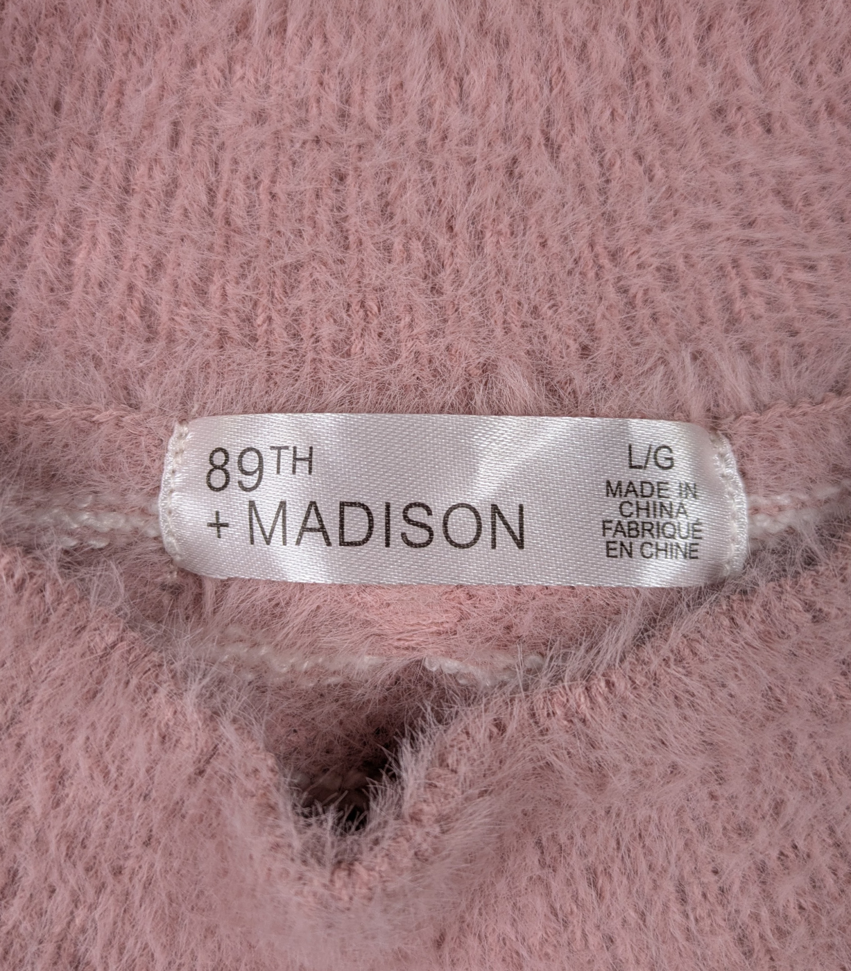 89th & Madison Fuzzy Pink Sweater with Puffy Sleeves Size Large Stay cozy and stylish in the 89th & Madison Fuzzy Pink Sweater with Puffy Sleeves. The soft, fuzz