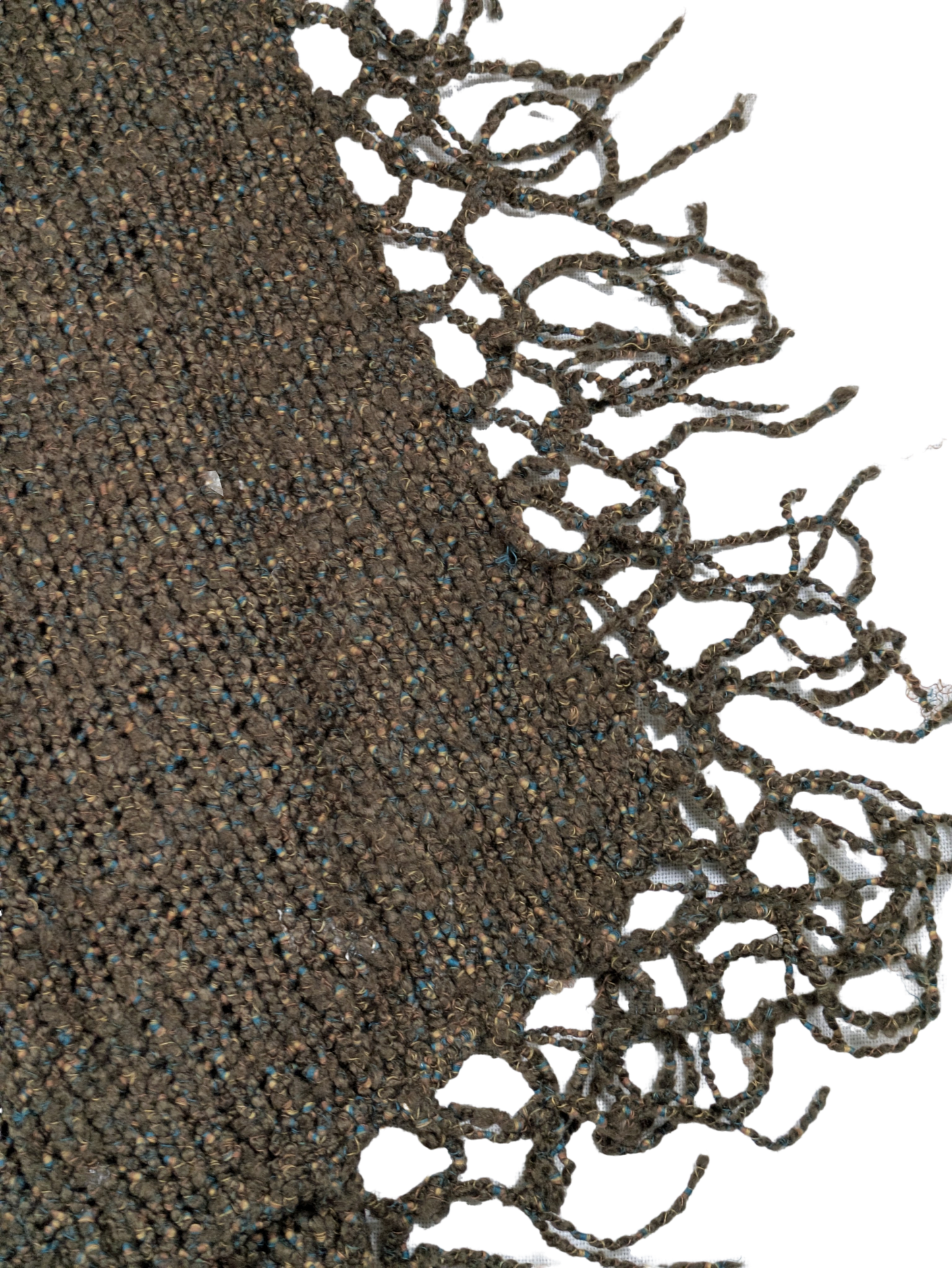 Curio Fringed Olive Green Open-front Long Sweater Vest Size XL Introducing our Curio Fringed Olive Green Sweater Vest! This open-front vest offers a boho twist with