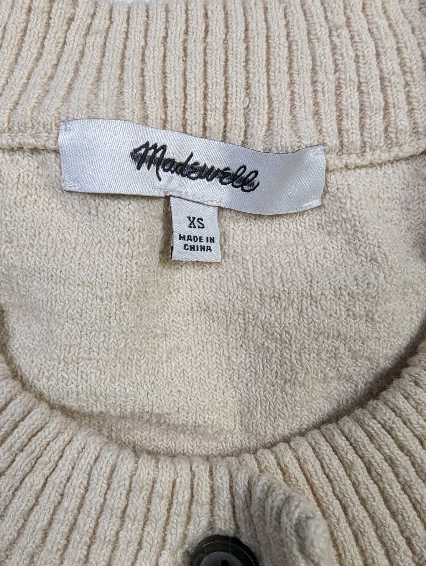 MADEWELL Brampton Crop Cardigan Sweater Ivory Cream Size XS Keep things short and simple this season with this cropped cardigan that doubles as a top. It's easy, box