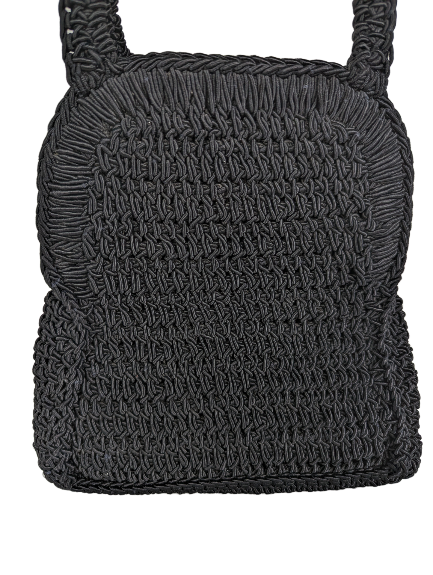 Rodanan Ltd.Perfect bag for evening out or brunch with the girls!  
Measures:   L - 7"  W - 1"  H - 8"  Strap - 11"HandbagVintage Rodana Ltd. Crochet HandbagVintage Rodana