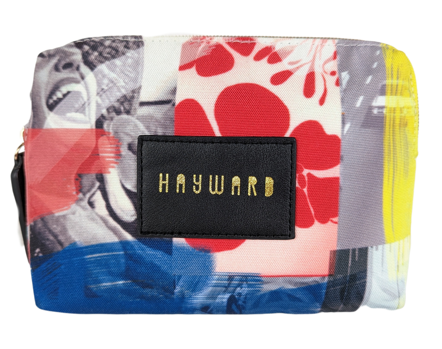 HaywardPrinted Hayward cosmetic bag with monogrammed zipper pull.  In excellent used condition.  Like brand new!  Perfect for all your little goodies!
6” h x 7.5” w x 1” dPurse, handbagHayward Multi-colored Cosmetic BagHayward Multi-colored Cosmetic Bag