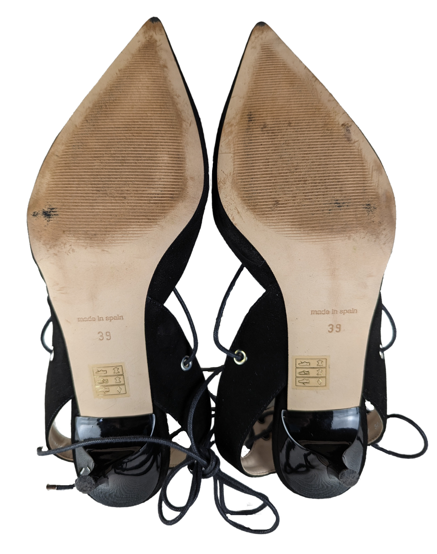 TopShop Jupiter Black Lace-up Heels Size 39 (8 1/2) Upgrade your shoe game with TopShop Jupiter Black Lace-up Heels. These fierce heels feature a pointy toe and lace