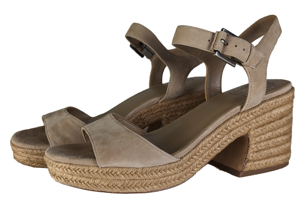 Vince Camuto Ranelli Platform Sandal Size 8 1/2 Your go-to summer sandal for city strolls, vacation tours and beach days. The Ranelli is crafted with a curved toe st