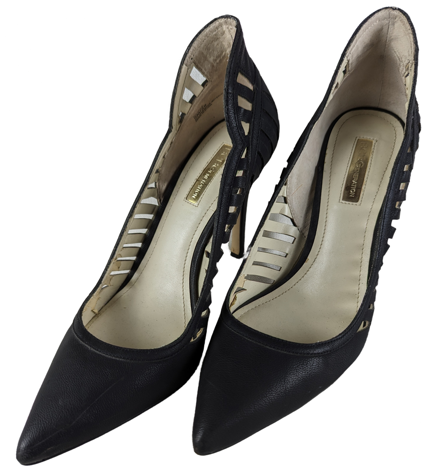 BCBGeneration Tillie Heels in Black Size 9 Elevate every step with BCBGeneration Tillie Heels! These black 4 inch heels feature stylish cut outs on the sides and are