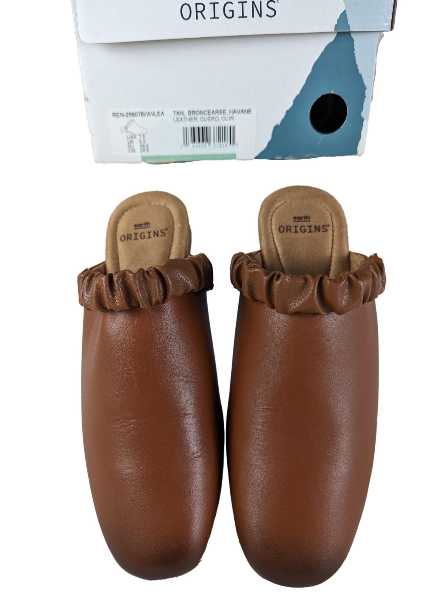 Earth Origins Ren Mule with Adjustable Back Size 7 1/2 W NIB Introducing the Earth Origins Ren Mule - the perfect combination of comfort and style. With a flexible f