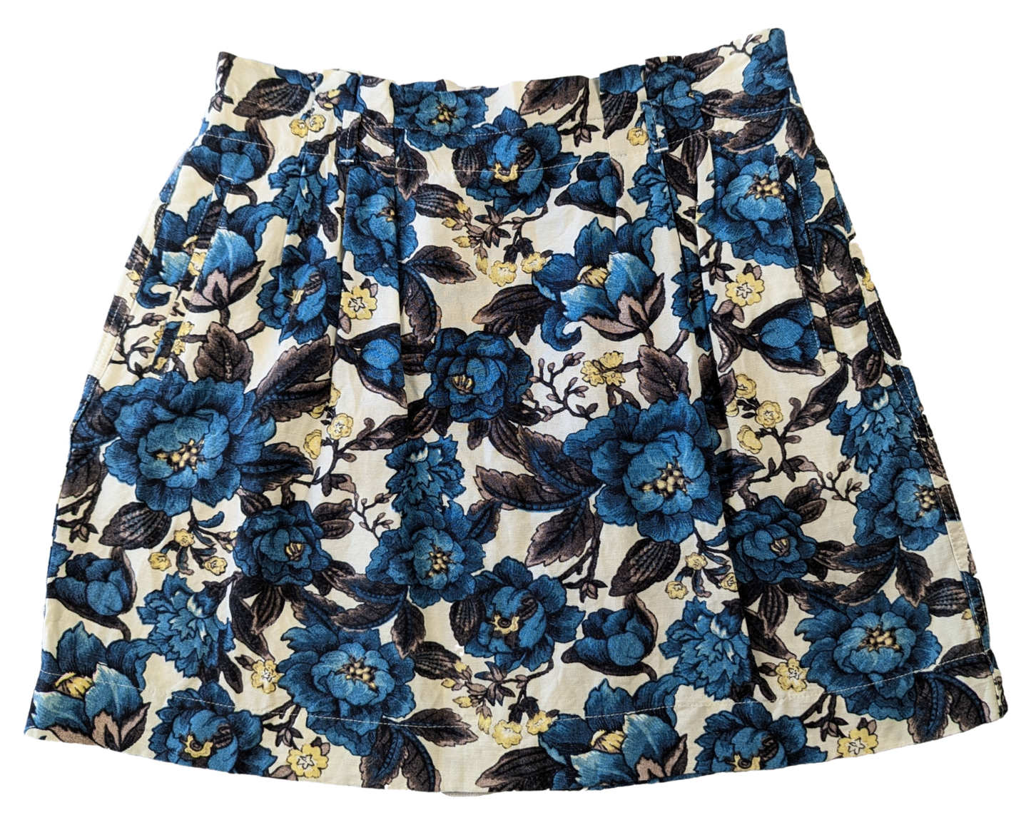Loft Printed Mini Skirt with Side Pockets and Elastic Waist Size SP