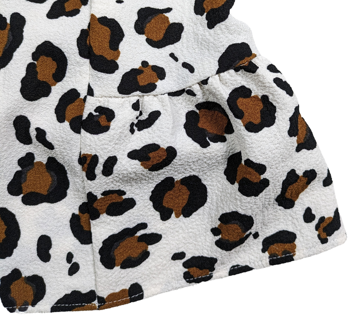 Zara Animal Print Short Sleeve Blouse with Peplum Size Large - NWT Unleash your wild side with our Zara Animal Print Blouse! This playful short sleeve top features a