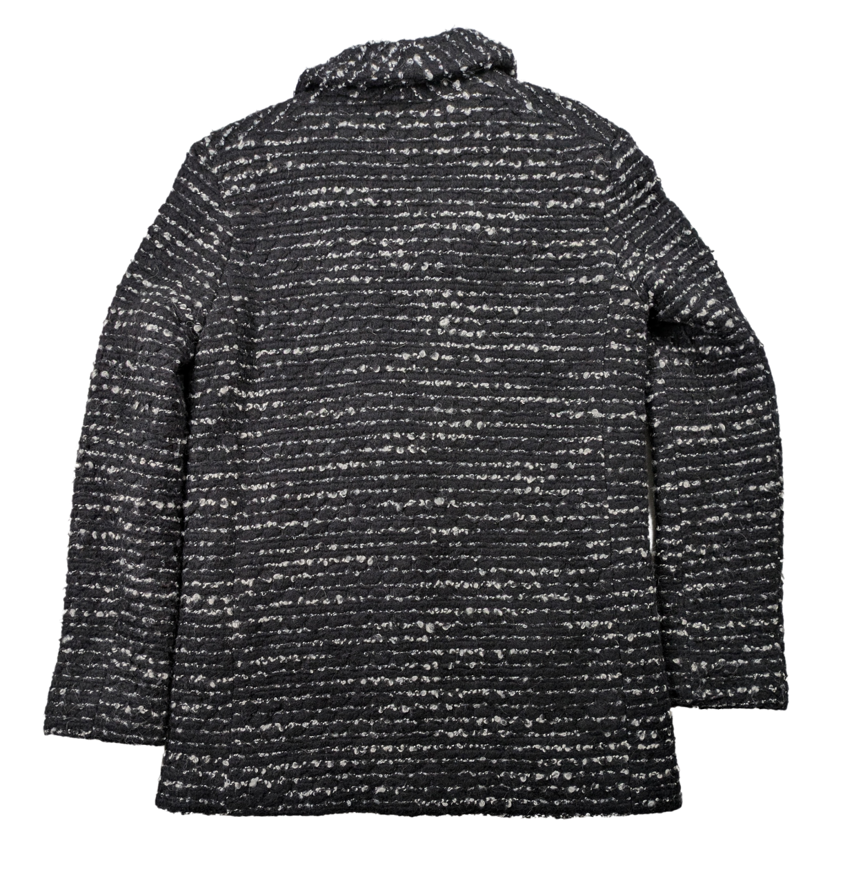 Iro Tweed Pattern Boucle Black & White Jacket Size 0 Indulge in style and luxury with our Iro Tweed Pattern Boucle Jacket. The elegant tweed pattern in classic black