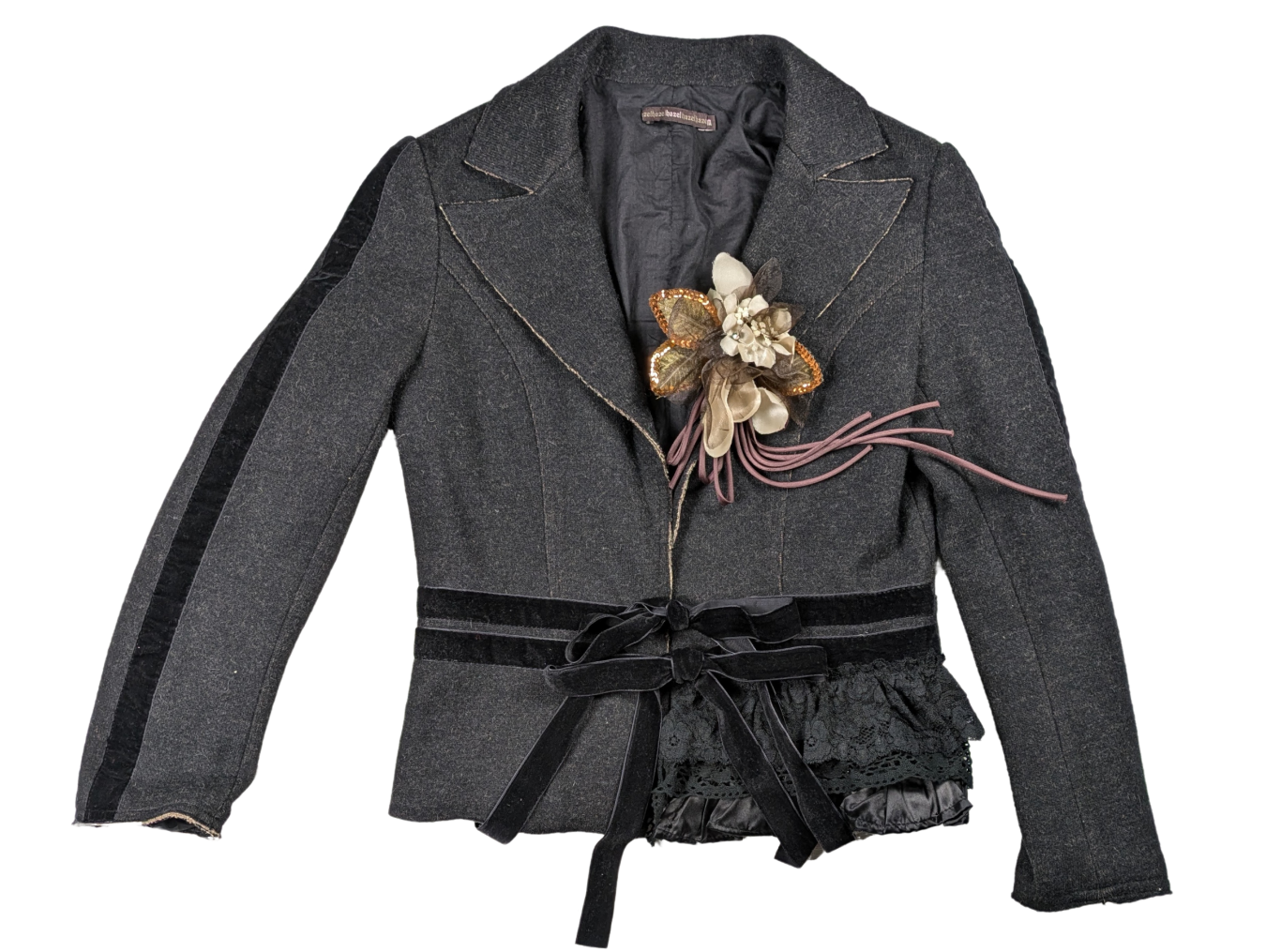 Hazel by Anthropologie Wool Blend Embellished Cropped Blazer Size M Get ready to add some quirky charm to your wardrobe with the Hazel wool cropped blazer from Anthr