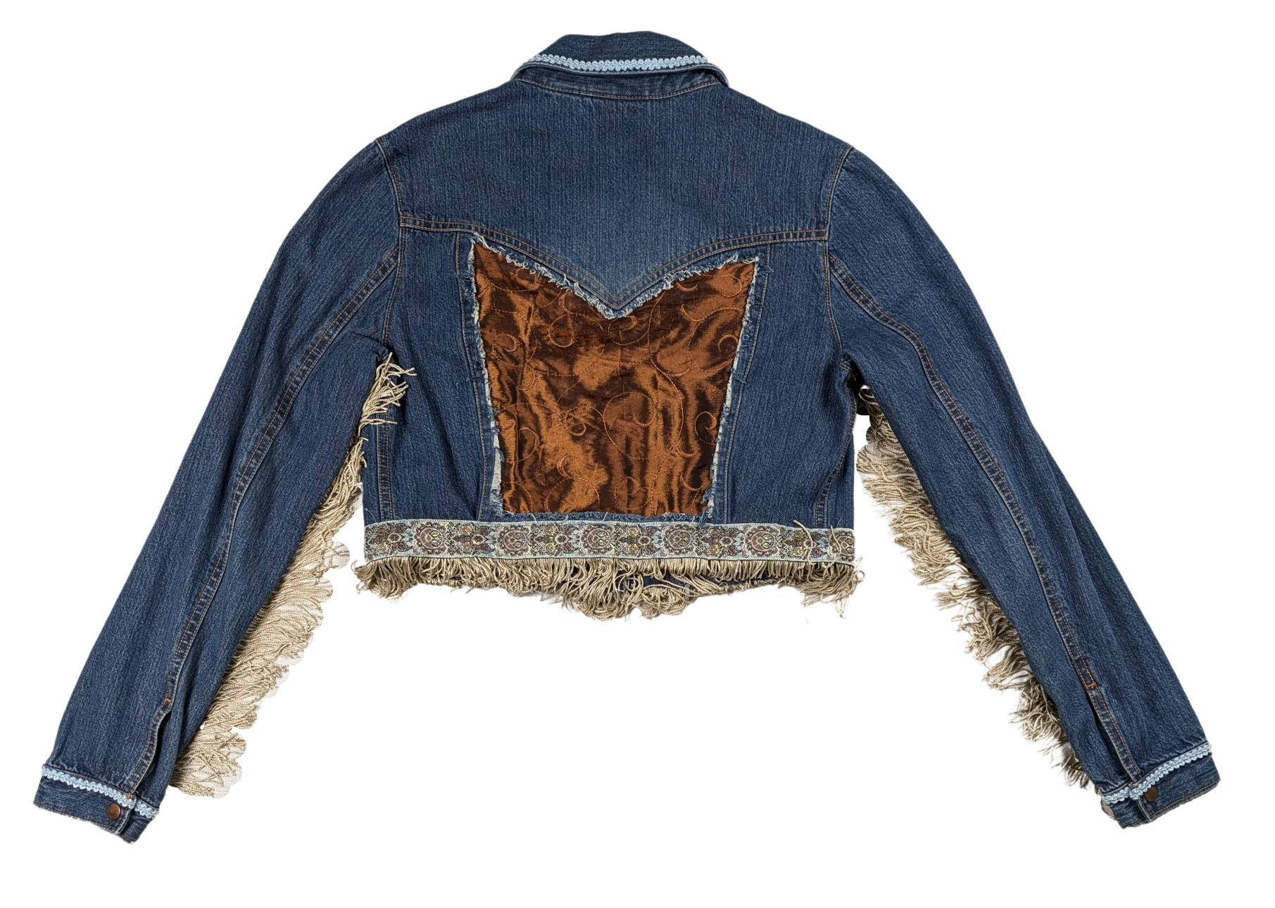 Refreshed - Nordstrom's Upcycled Embellished Denim Jacket Size Small Elevate your style with Nordstrom's Upcycled Embellished Denim Jacket. Made from a repurposed jaRefreshed - Nordstrom's Upcycled Embellished Denim Jacket Size Small Elevate your style with Nordstrom's Upcycled Embellished Denim Jacket. Made from a repurposed ja