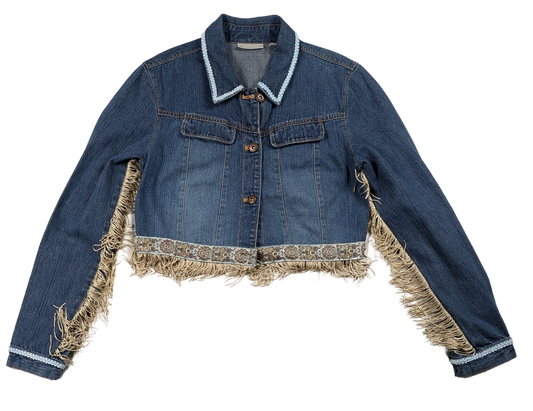 Refreshed - Nordstrom's Upcycled Embellished Denim Jacket Size Small Elevate your style with Nordstrom's Upcycled Embellished Denim Jacket. Made from a repurposed jaRefreshed - Nordstrom's Upcycled Embellished Denim Jacket Size Small Elevate your style with Nordstrom's Upcycled Embellished Denim Jacket. Made from a repurposed ja