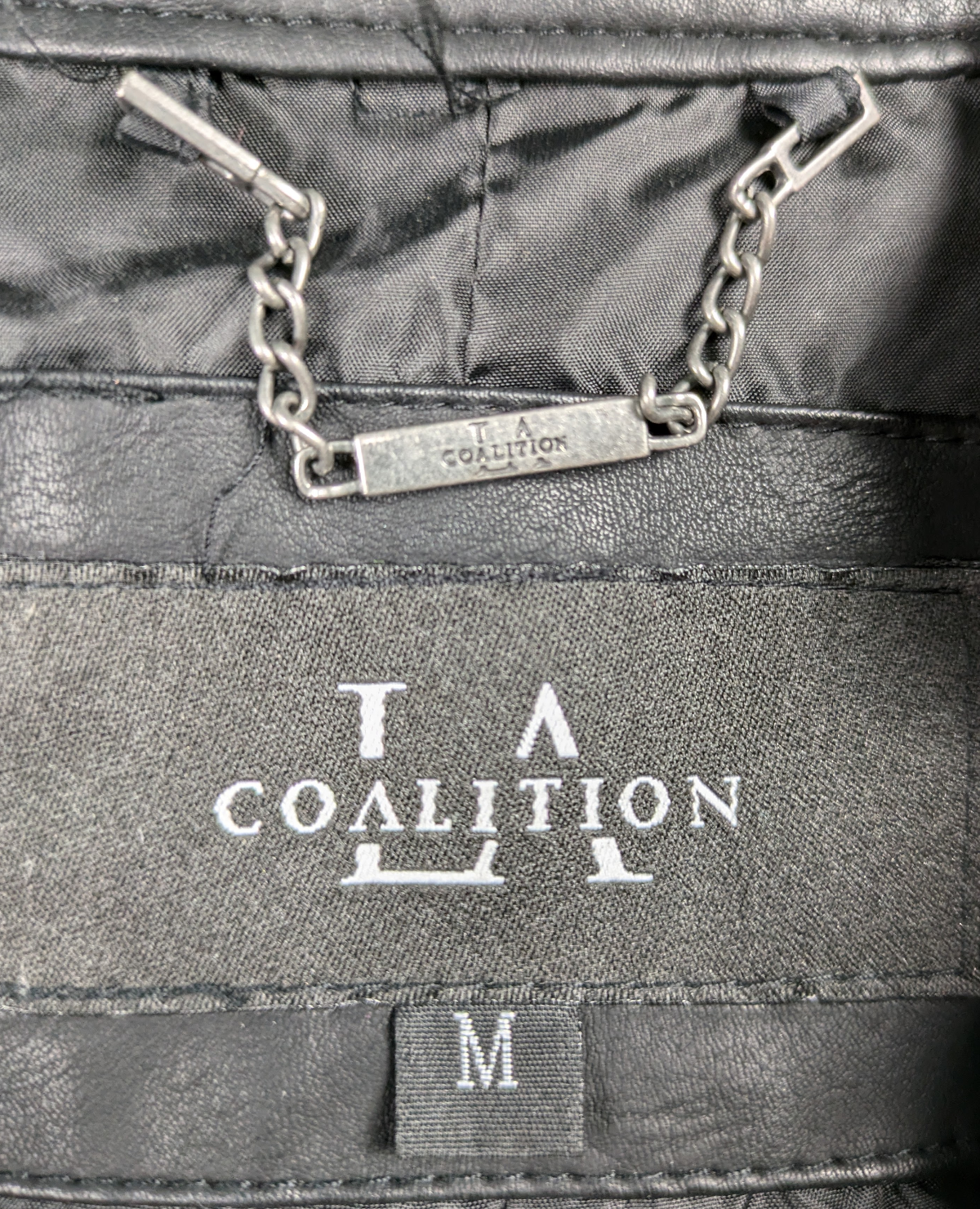 LA Coalition Faux Leather Moto Jacket with Braided Embellishments Size M Get ready to rev up your style with this stylish Faux Leather Moto Jacket from LA Coalition