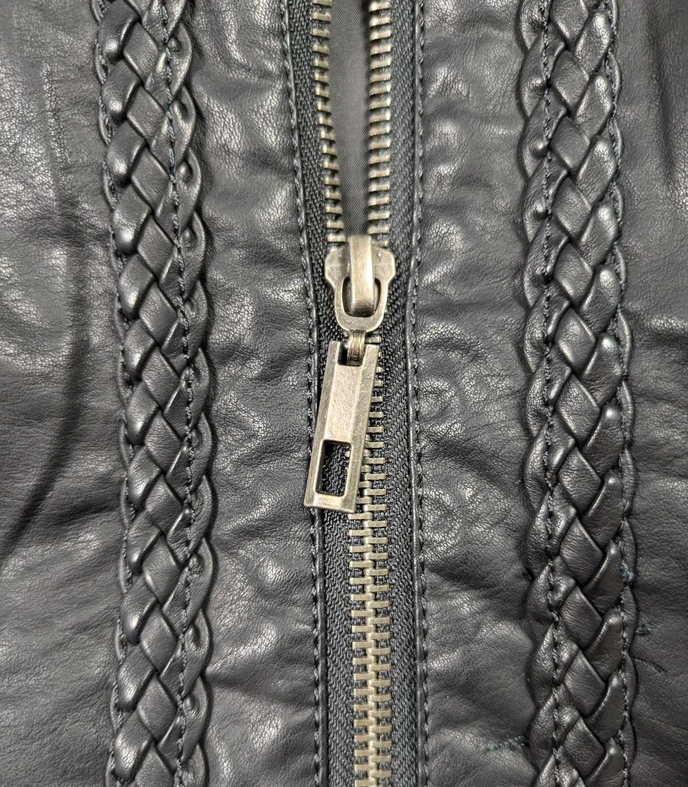 LA Coalition Faux Leather Moto Jacket with Braided Embellishments Size M Get ready to rev up your style with this stylish Faux Leather Moto Jacket from LA Coalition