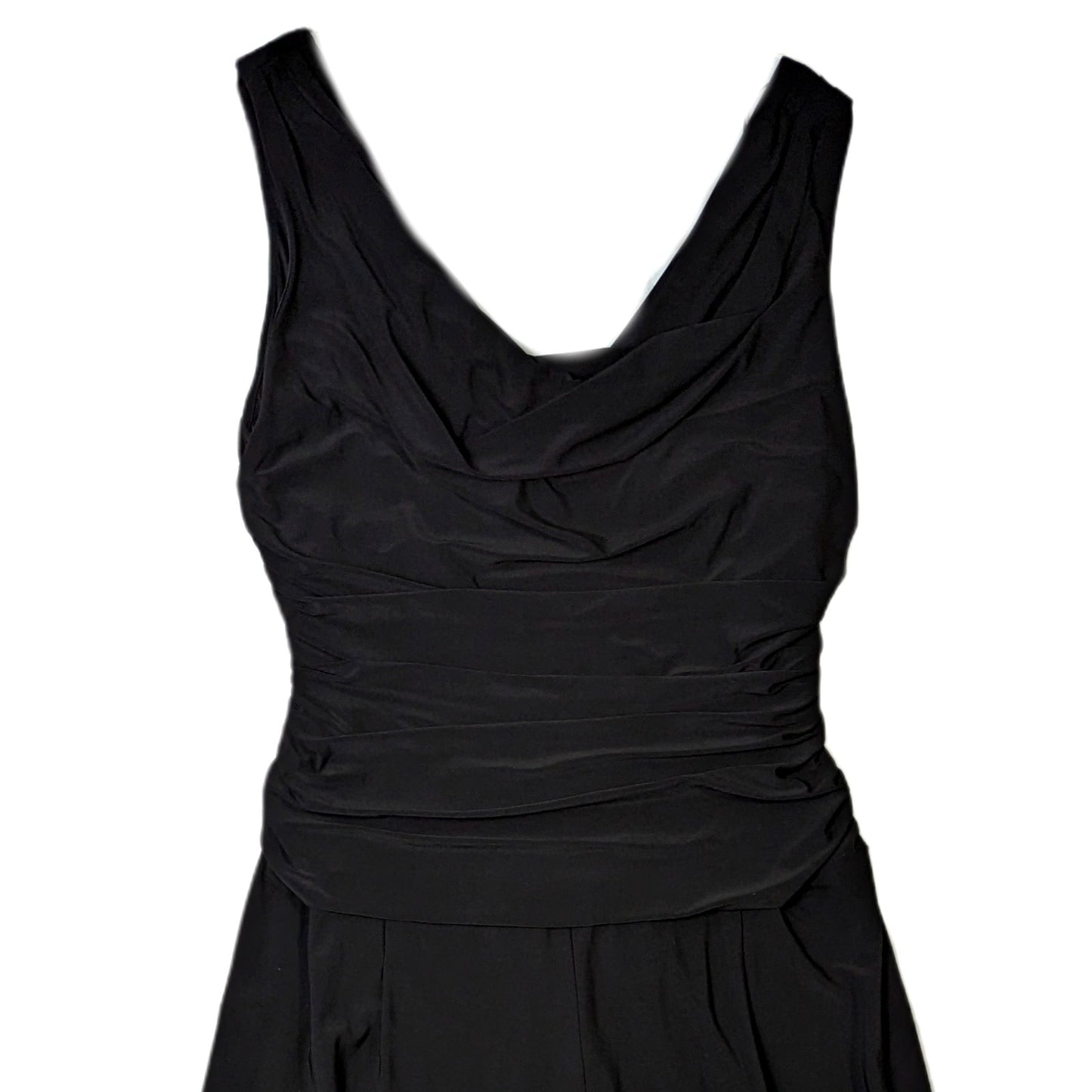 R & M Richards Black Sleeveless Knit Jumpsuit Size 12