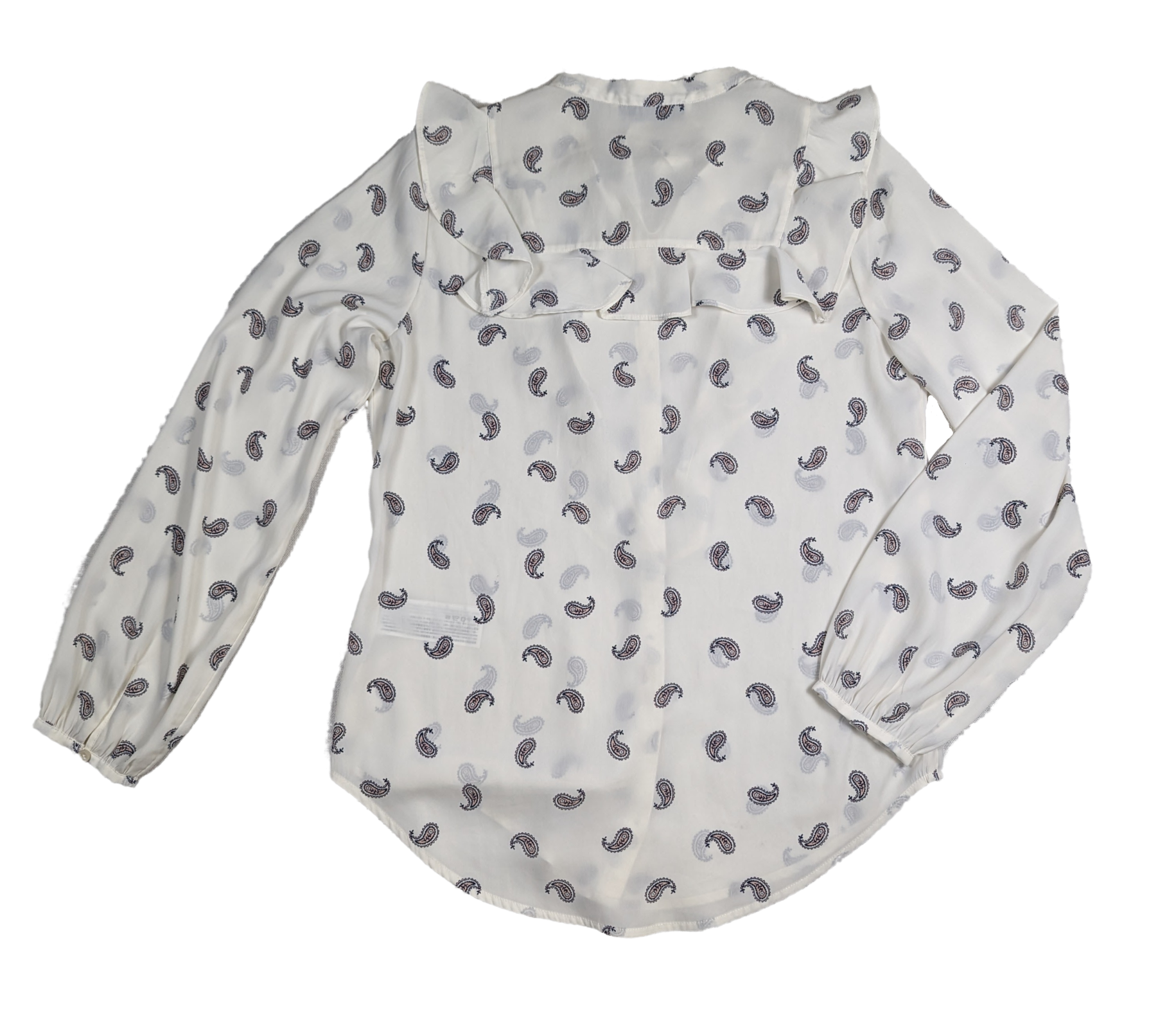 Abercrombie & Fitch Paisley Print Tie Neck Blouse Size Medium Unleash your inner fashionista with this playful Abercrombie & Fitch top. The white paisley print a