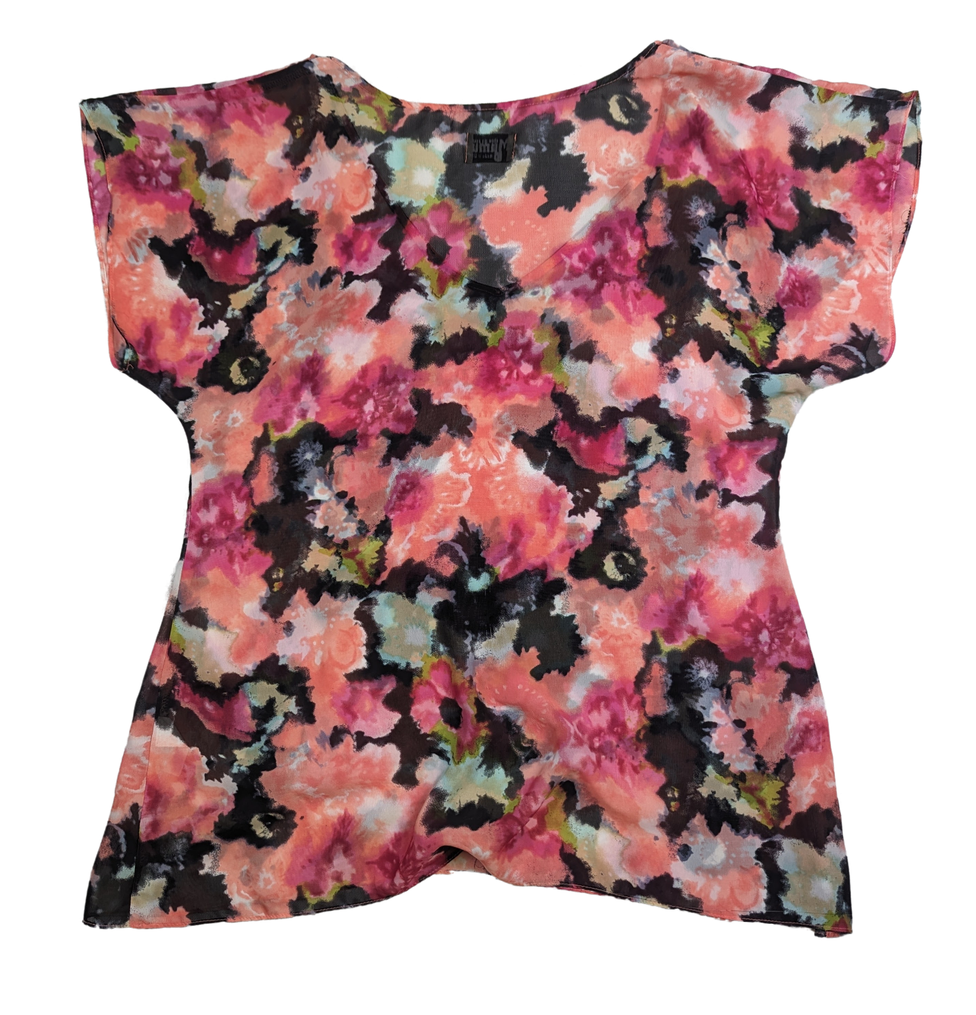 Show Me Your MuMu Abstract Print Sheer Top Be bold and playful in the Show Me Your MuMu Abstract Print Sheer Top. This semi-sheer top features a vibrant abstract floral print, perfect for making a statement.