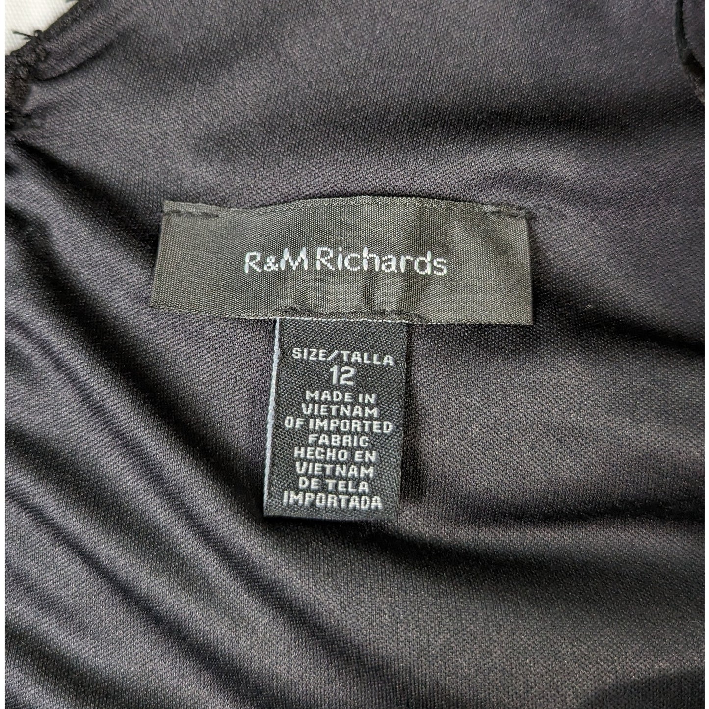 R & M Richards Black Sleeveless Knit Jumpsuit Size 12