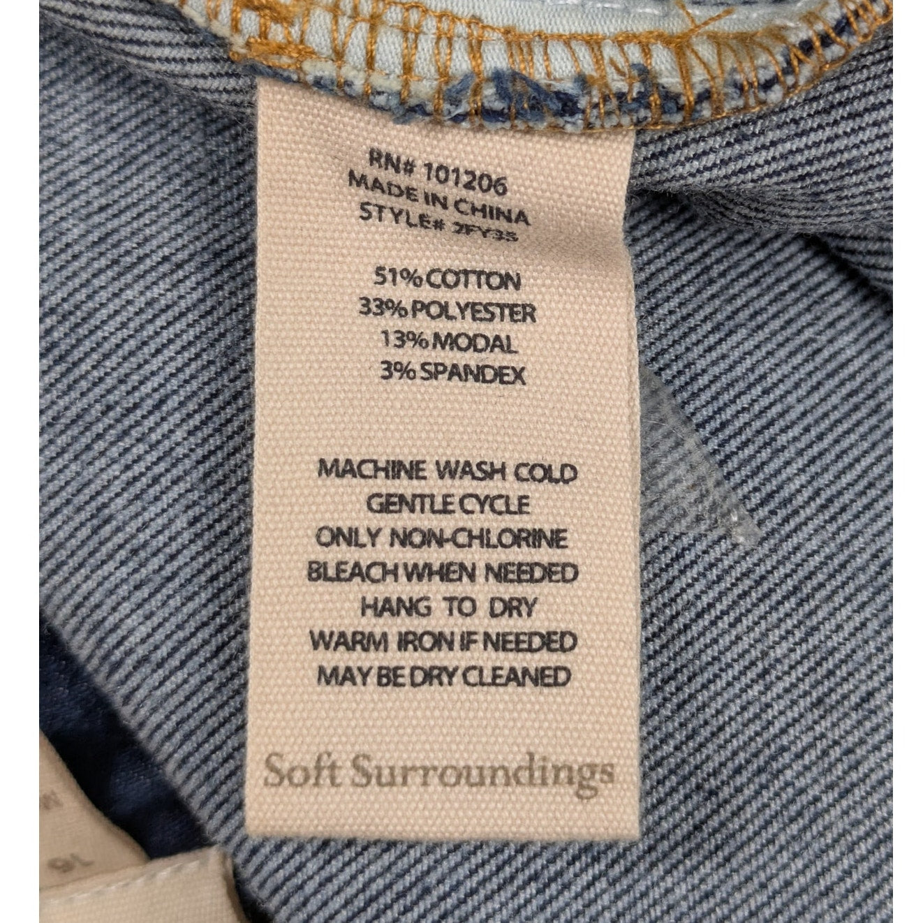 Soft Surroundings Fly Front Flare Ultimate Denim Size 16 NWT