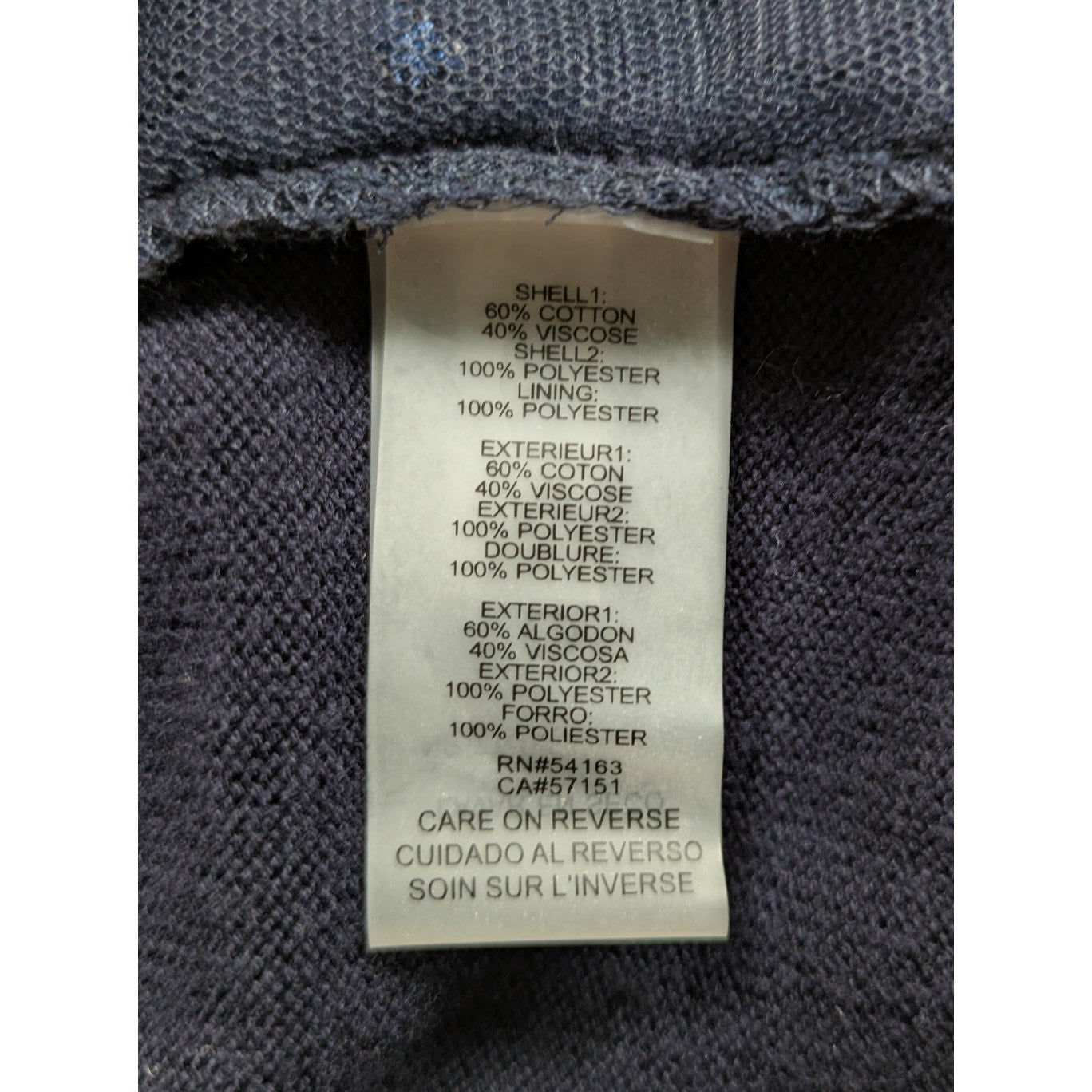 Karl Lagerfeld Navy Cardigan with Sheer Front and Flower appliques Size Large