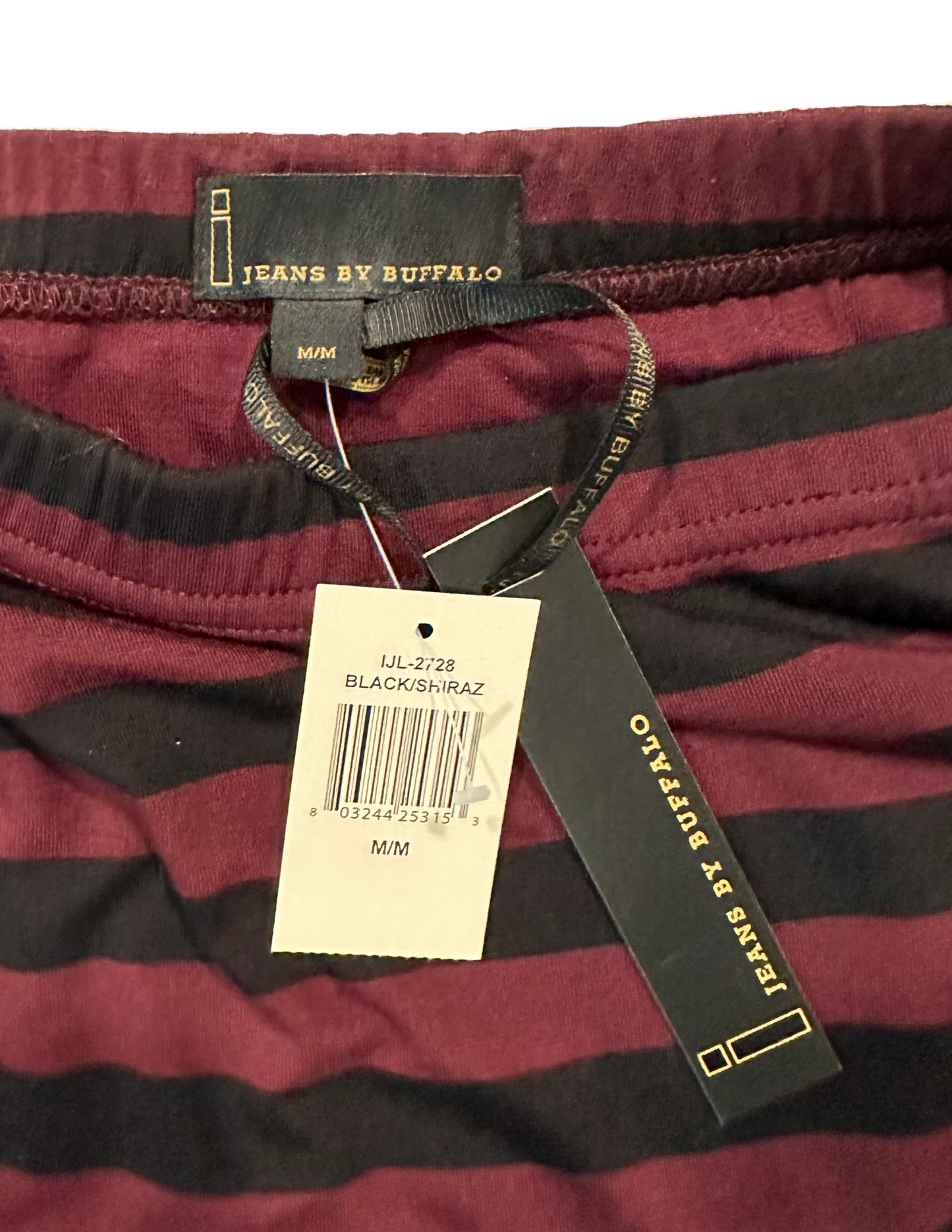 i jeans by Buffalo Long Burgundy and Black Stripe Stretch Skirt Size MGet ready to rock your casual look with the i jeans by Buffalo long burgundy and black stripe s