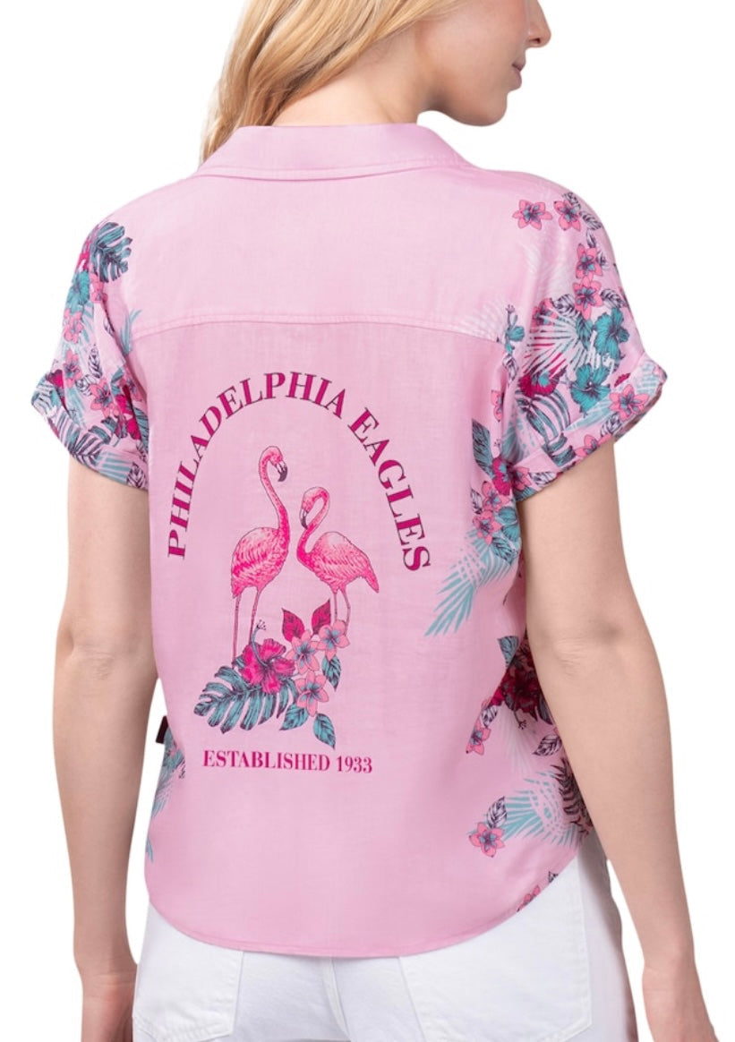 Margaritaville Island Resort NFL Phil Eagles Pink Stadium Shirt L- NWT Show off your team spirit with a tropical twist in this Margaritaville Island Resort NFL butto