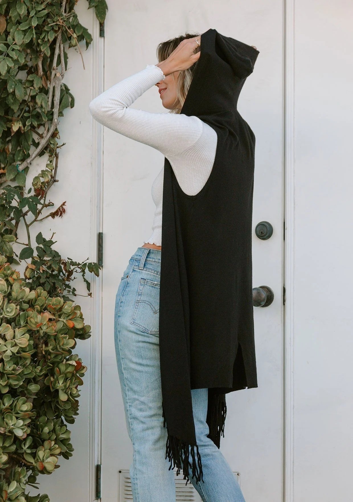 Lovestitch Fringed Long Tunic Vest