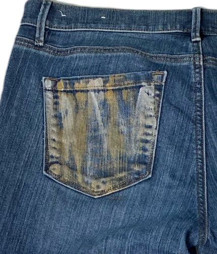 REFRESHED- Ann Taylor LOFT Hand Painted Denim Jeans Size 8