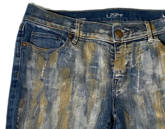 REFRESHED- Ann Taylor LOFT Hand Painted Denim Jeans Size 8