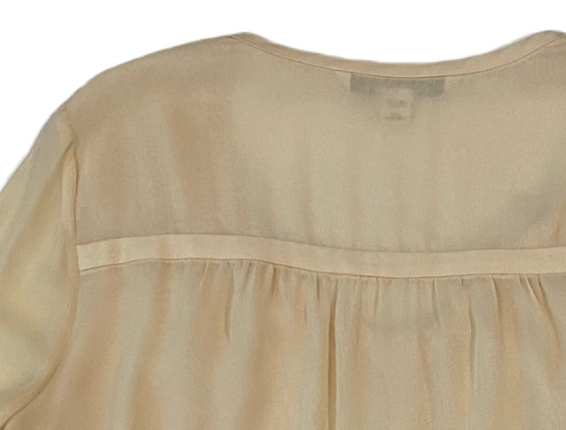 Diane Von Furstenberg Long Sleeve Silk Cream Blouse Size 10