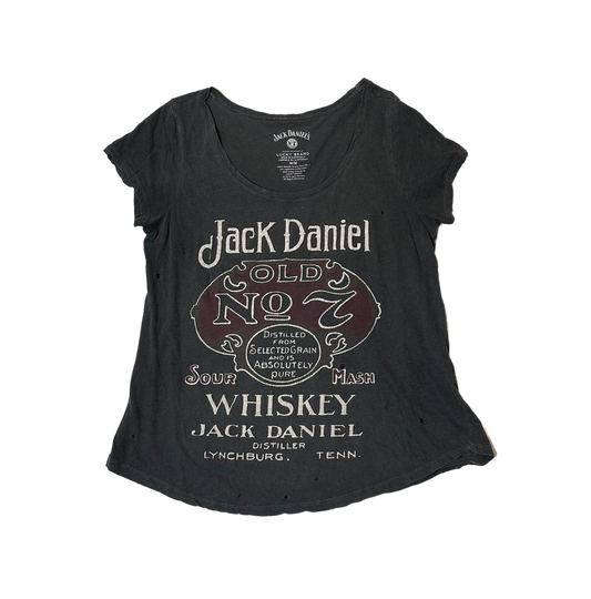 Lucky BrandServing up attitude and style, lucky you – you've got this Lucky Brand distressed (with holes) Jack Daniels T-Shirt! This short-sleeved tee features a distressed desShirts & TopsLucky Brand Distressed Jack Daniels T-ShirtLucky Brand Distressed Jack Daniels