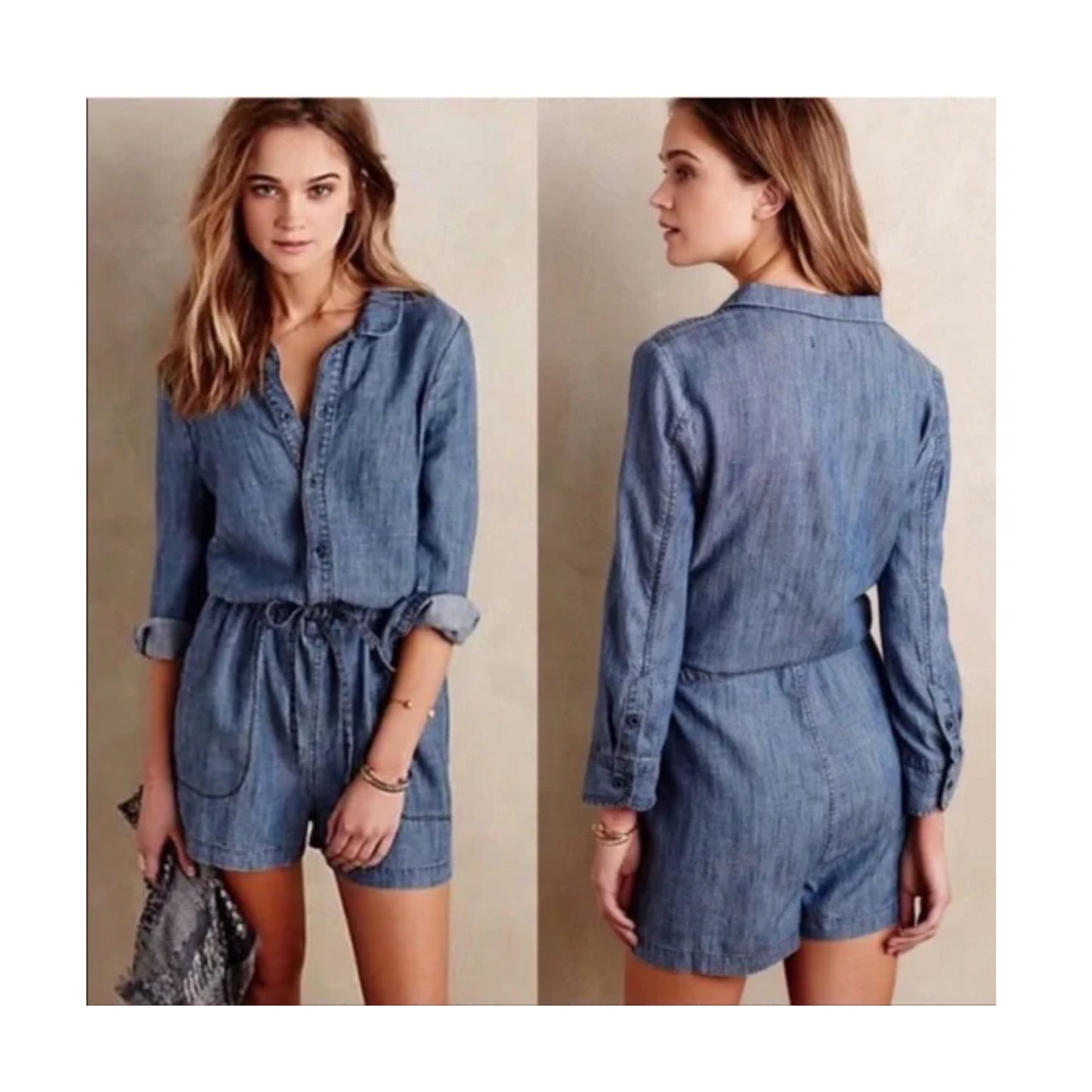 Level 99 Chambray Romper Size Small